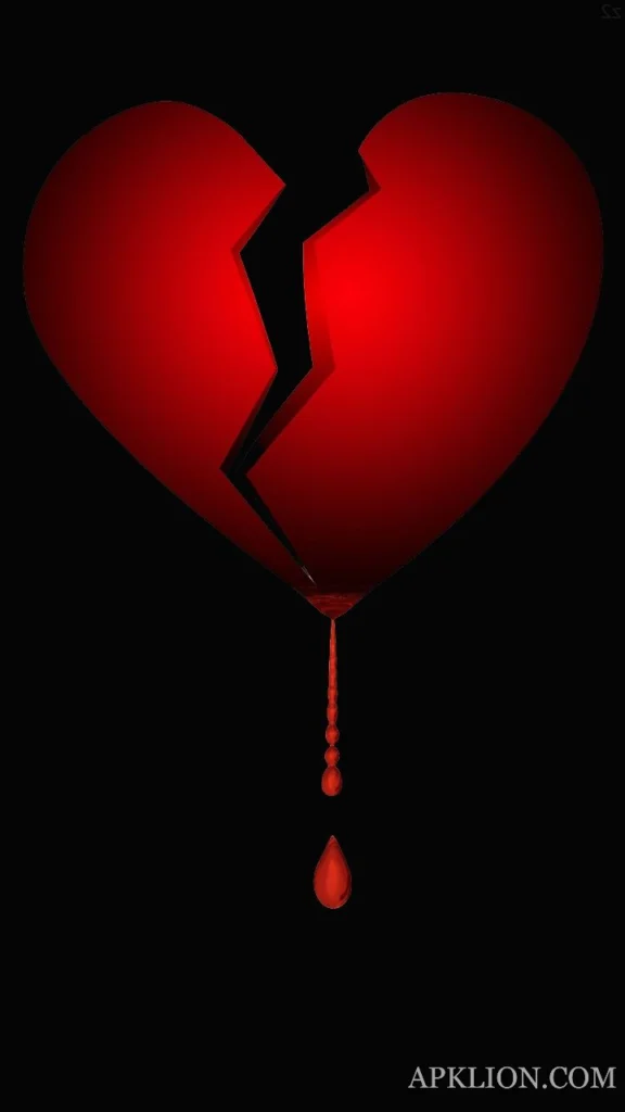 red broken heart dp for whatsapp
