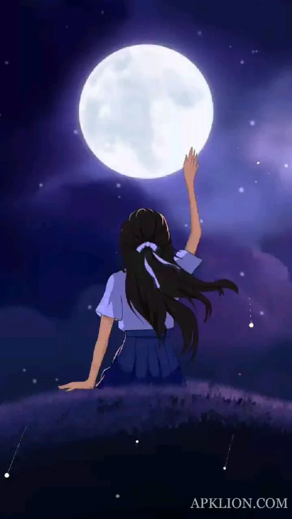 doll touch moon good night gif image