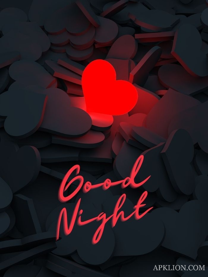 red heart good night gif image